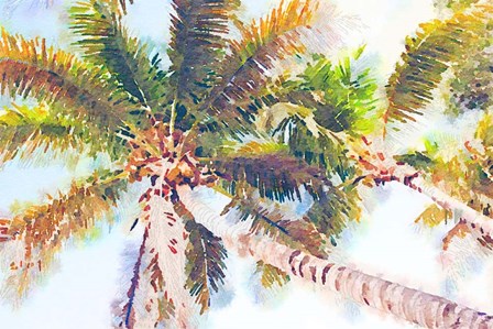 Sideway Watercolor Palms II by Emily Navas art print