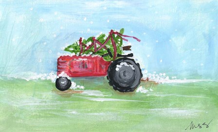 Tractor Christmas by Molly Susan Strong art print