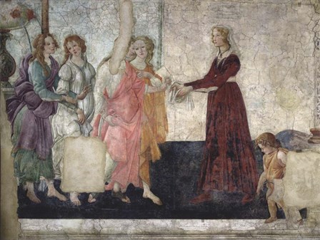 Venus and the Graces Offering Gifts to a Young Girl by Sandro Botticelli art print