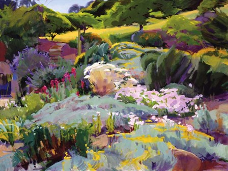 Hillside Garden by Marcia Burtt art print