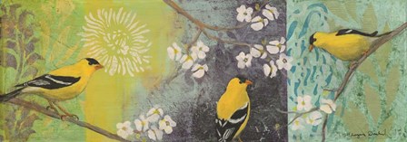 Goldfinches Blooming by Margaret Donharl art print