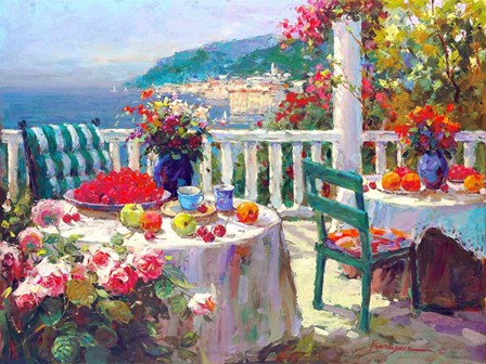 Terrace Brunch by Furtesen art print