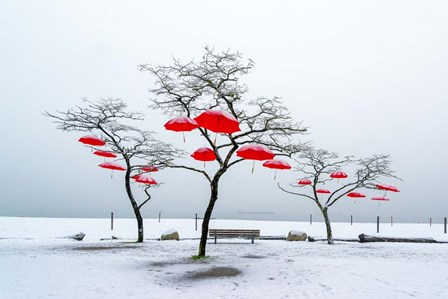Red Umbrellas by Vladimir Kostka art print