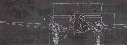 Plane Blueprint IV by Marco Fabiano art print