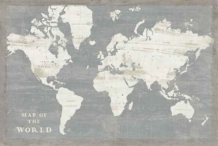 Slate World Map by Sue Schlabach art print