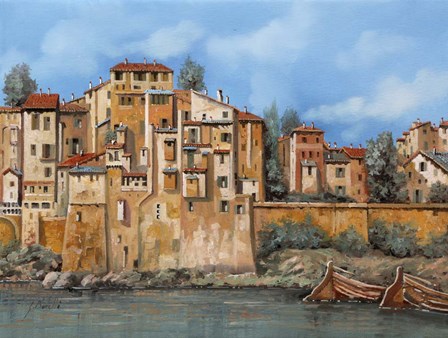 Borgo Sul Torrente by Guido Borelli art print