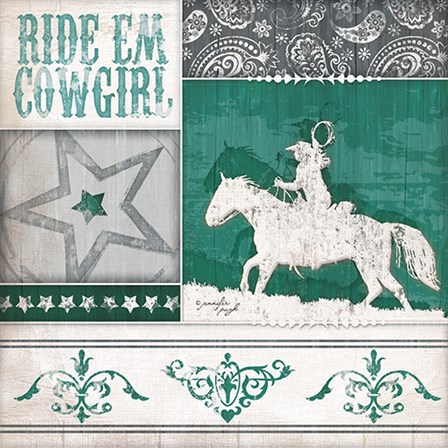 Ride &#39;Em Cowgirl by Jennifer Pugh art print