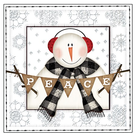 Peace Snowman by Jennifer Pugh art print