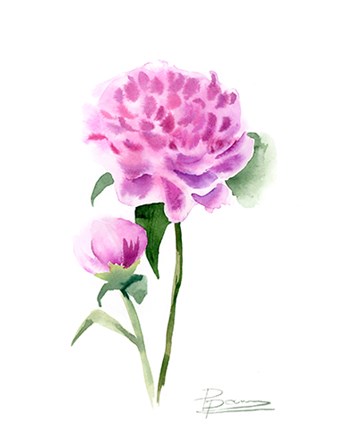 Pink Flowers IV by Olga Shefranov art print