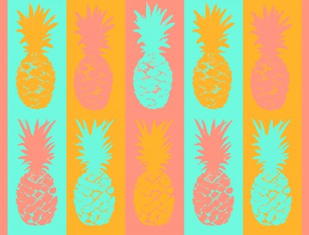 Vibrant Pineapples Fiesta by Julie DeRice art print