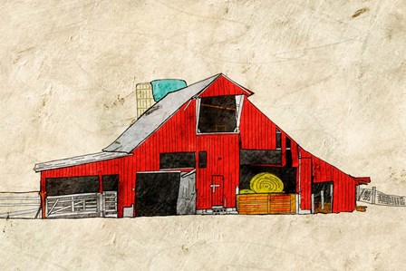 Red Barn by Ynon Mabat art print