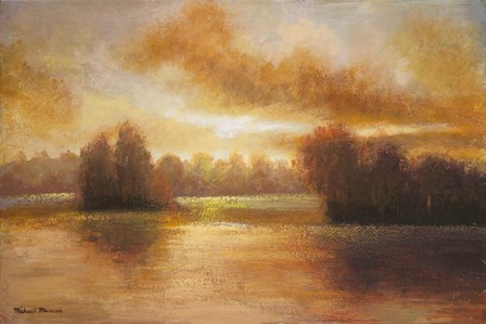 Golden Lake Glow I by Michael Marcon art print