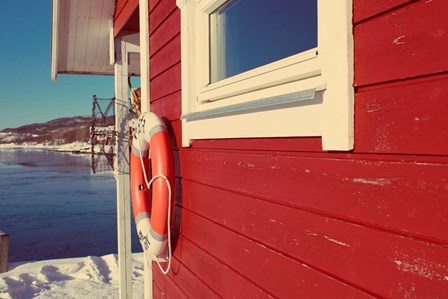 Lake House in Winter by Kali Wilson art print