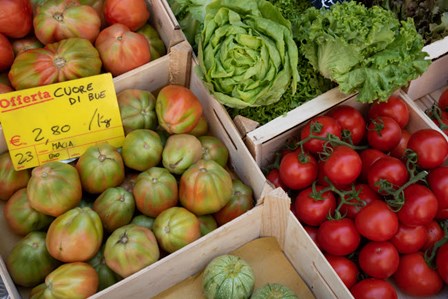 Italy, Genoa Province, Rapallo Fresh Produce In Outdoor Market by Alan Klehr / Danita Delimont art print