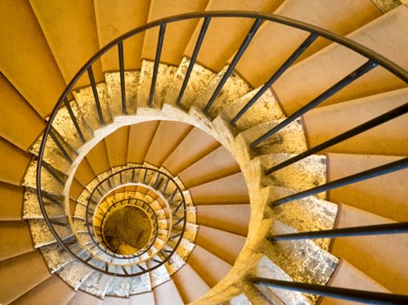 Italy, Lazio, Tivoli, Villa d&#39;Este Spiral Staircase by Julie Eggers / Danita Delimont art print