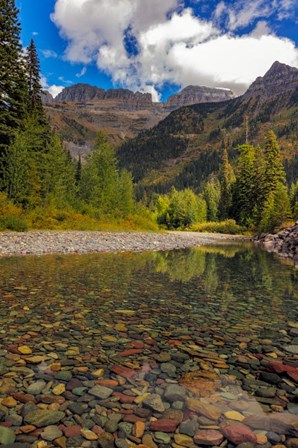 Mcdonald Creek With Garden Wall In Early Autumn In Glacier National Park, Montana by Chuck Haney / Danita Delimont art print