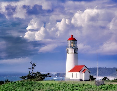 Red Roof Lighthouse by Dennis Frates art print