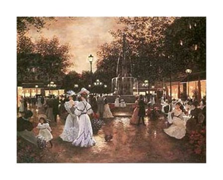 Meeting at the Fountain by Christa Kieffer art print
