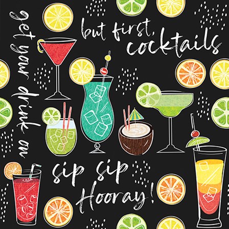 Sip Sip Hooray Pattern III by ND Art &amp; Design art print