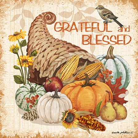 Grateful and Blessed by Anita Phillips art print