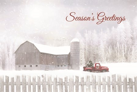 Season&#39;s Greetings with Truck by Lori Deiter art print