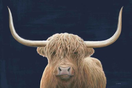 Highland Cow Navy by James Wiens art print
