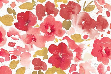 Floral Flow I Red Gold by Pela Studio art print