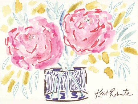 Pleasant Peonies by Kait Roberts art print