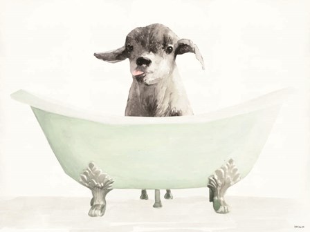 Vintage Tub with Goat by Stellar Design Studio art print