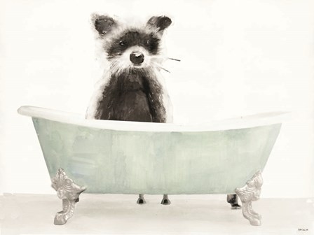 Vintage Tub with Racoon by Stellar Design Studio art print