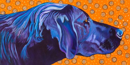 Lab With Orange by Kathryn Wronski art print