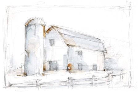 Barnyard Pencil Sketch II by Ethan Harper art print