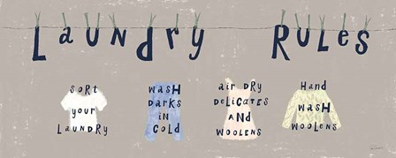 Laundry Rules I Gray by Sue Schlabach art print