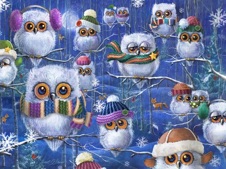 Night Owls with Hats by Janet Stever art print
