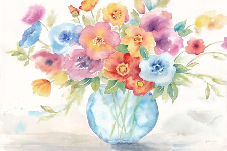 Bright Poppies Vase by Cynthia Coulter art print