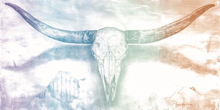 Longhorn II rainbow by Marie-Elaine Cusson art print