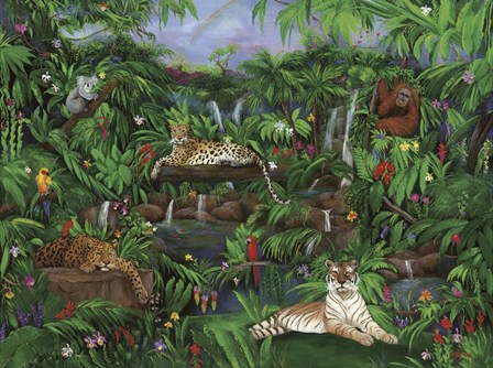 Jungle Creatures by Betty Lou art print