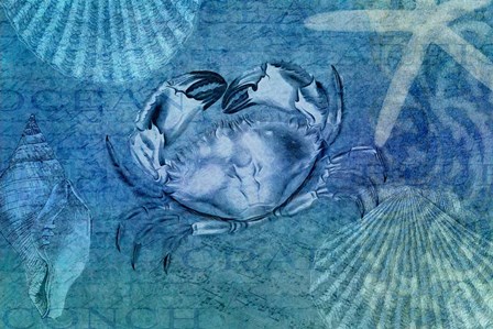 Blue Ocean Crab by Cora Niele art print