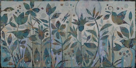 Five Birds in a Garden by Sue Davis art print