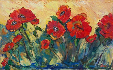 Flamboyant Poppies by Alexi Fine art print