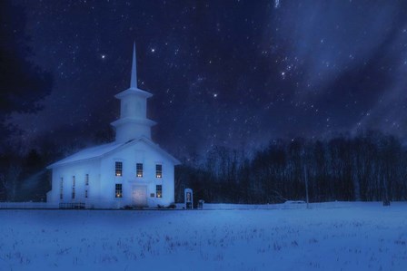 Starry Night Church by Lori Deiter art print