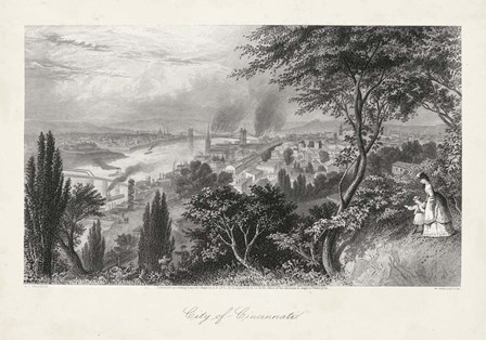 City of Cincinnati by William Cullen Bryant art print