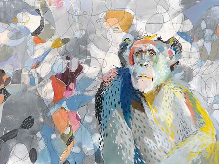 Abstract Chimpanzee by Danhui Nai art print