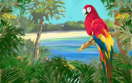 Parrot By The Ocean by Jane Slivka art print