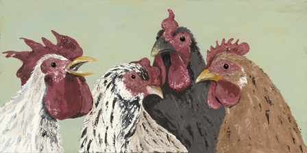 Four Roosters by Jade Reynolds art print