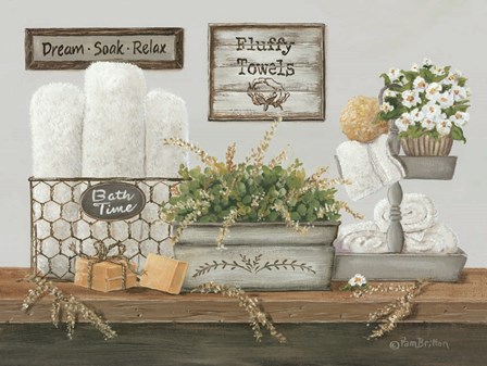 Fluffy Towels by Pam Britton art print