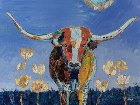 Skyline Longhorn by Kellie Day art print