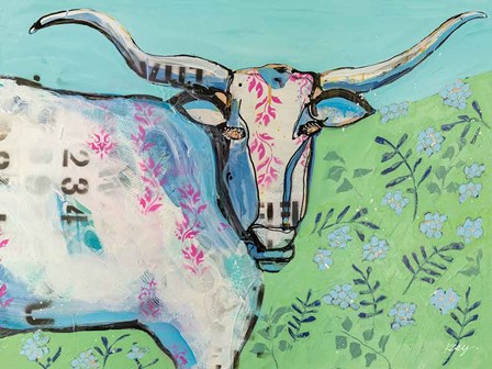 Longhorn in the Field by Kellie Day art print