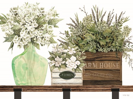 Farm House Florals by Cindy Jacobs art print