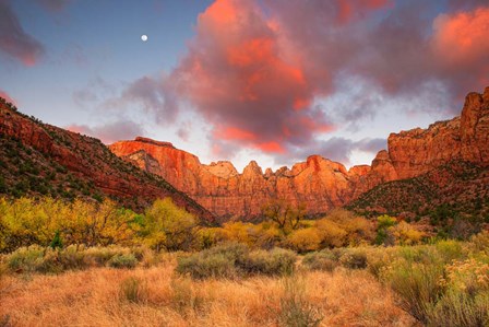 Temple Sunrise &amp; Moon by John Gavrilis art print